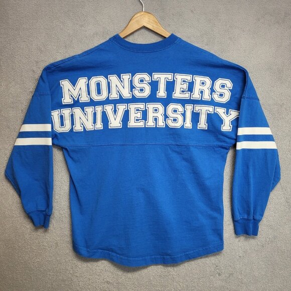 Disney Spirit Jersey Monsters University Pixar Shirt Size Small Blue Long Sleeve - Picture 1 of 9